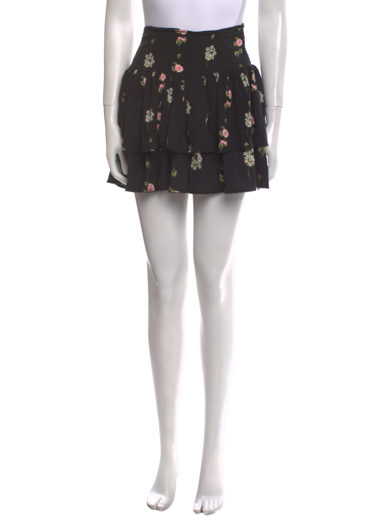 Agua Bendita Floral Print Mini Skirt